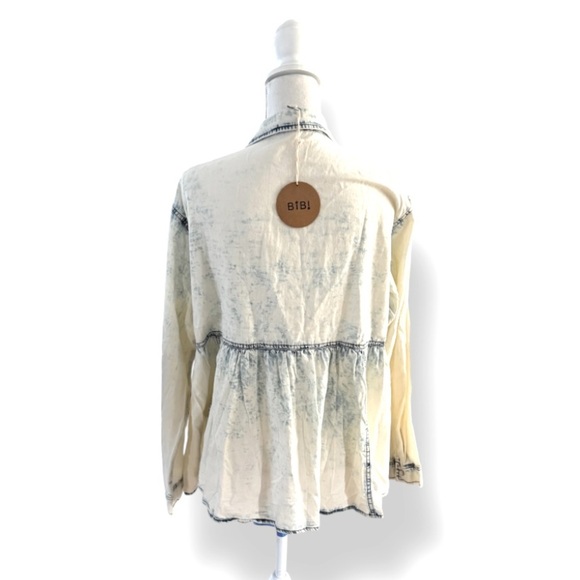 BiBi Snap Down Peplum Washed Shirt NWT Size XL - Picture 5 of 5